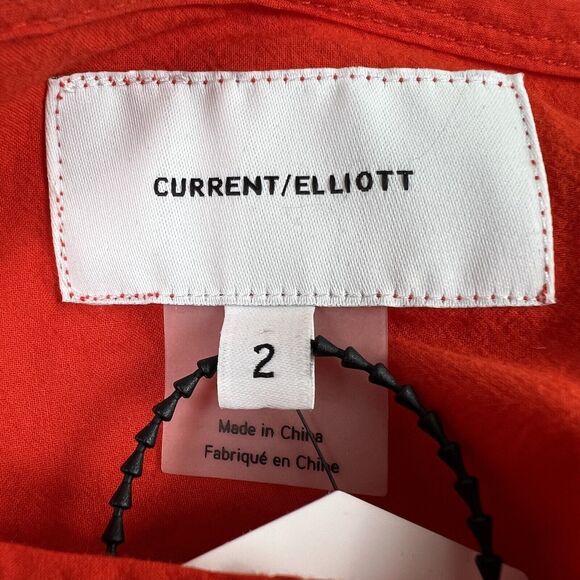 NWT Current Elliott The Asley Poinciana Orange Long Sleeve Button Up Blouse 2 - Picture 16 of 16